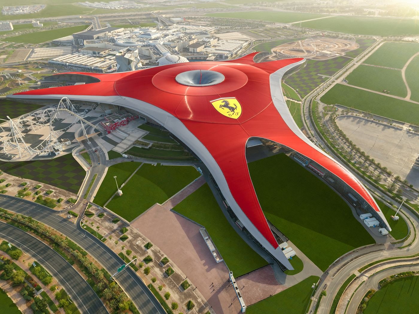 Ferrari World Abu Dhabi illustrated aerial view